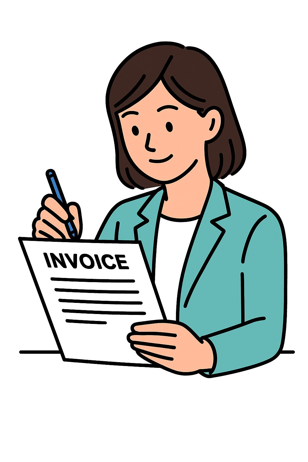 電話やメールで丁寧に対応する魚政スタッフのイラスト