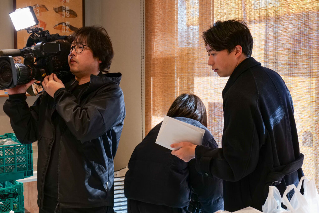 KBC「ぎゅっと」取材当日の撮影風景