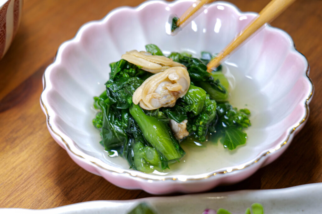 アサリと菜の花のお浸し