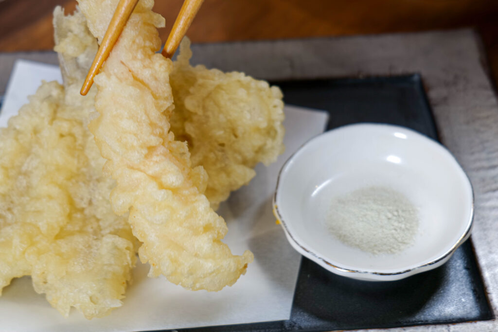 キスとエビと筍の天ぷら